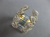ESTATE LARGE 1.19CT DIAMOND 14KT YELLOW GOLD 3D MULTI LEAF TENSION FLOWER RING