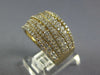 ESTATE LARGE 2.44CT DIAMOND 18KT YELLOW GOLD 3D MULTI ROW FUN ANNIVERSARY RING