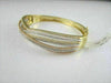 ANTIQUE WIDE DIAMOND 18K TRICOLOR GOLD MULTI ROW BANGLE