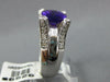 EXTRA LARGE 5.59CT DIAMOND & AAA AMETHYST 14KT WHITE GOLD ROUND & OVAL FUN RING