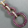 LARGE 2.16CT DIAMOND & AAA PINK SAPPHIRE 18KT ROSE GOLD CIRCULAR JOURNEY PENDANT