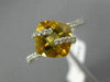 ESTATE 2.64CT DIAMOND & AAA CITRINE 14KT WHITE GOLD CRISS CROSS SQUARE FUN RING