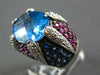 EXTRA LARGE 11.12CT DIAMOND & MULTI GEM 18KT WHITE & BLACK GOLD DOME SHAPE RING