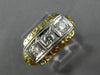ANTIQUE .45CT DIAMOND 14KT WHITE & YELLOW GOLD 3 STONE FILIGREE LOVE RING #2114