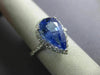 LARGE 3.36CT DIAMOND & AAA TANZANITE 14KT WHITE GOLD PEAR SHAPE ENGAGEMENT RING