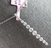 ESTATE 1.61CT DIAMOND 14KT WHITE GOLD CLASSIC ROUND JOURNEY BAR FLOATING PENDANT