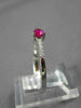 ESTATE .34CT DIAMOND & AAA RUBY 14KT WHITE GOLD 3D ROUND & PEAR SHAPE FUN RING