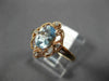 ESTATE .74CT DIAMOND & AAA AQUAMARINE 14K ROSE GOLD 3D OPEN FILIGREE FLOWER RING