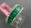WIDE 2.16CT DIAMOND & AAA EMERALD 18KT WHITE GOLD SEMI ETERNITY ANNIVERSARY RING
