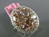 ESTATE LARGE 4.21CT MULTI COLOR DIAMOND 18KT WHITE & ROSE GOLD CLUSTER OVAL RING