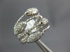ESTATE LARGE .38CT DIAMOND 18KT WHITE GOLD 3D MULTI ROW PAVE OVAL ROPE FUN RING