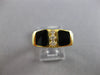 .09CT DIAMOND & AAA ONYX 14KT YELLOW GOLD 3D SQUARE HANDCRAFTED MENS RING #23110