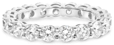 2.96CT DIAMOND 14KT WHITE GOLD 3D ROUND SHARE PRONG ETERNITY ANNIVERSARY RING