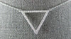 ESTATE .32CT DIAMOND 18KT WHITE GOLD 3D CLASSIC OPEN TRIANGLE FUN NECKLACE