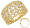 WIDE .99CT DIAMOND 14KT YELLOW GOLD 3D MULTI ROW OPEN FILIGREE ANNIVERSARY RING