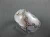 WIDE .18CT DIAMOND & AAA MOTHER OF PEARL 14K WHITE GOLD 3D MULTI HEART LOVE RING
