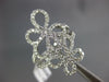 ESTATE LARGE 1.20CT DIAMOND 18KT WHITE GOLD 3D CLASSIC FLOWER BUTTERFLY FUN RING