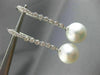ESTATE .36CT DIAMOND & AAA SOUTH SEA PEARL 18KT WHITE GOLD 3D HANGING EARRINGS