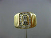 ESTATE WIDE .50CT DIAMOND 18K YELLOW GOLD RECTANGULAR GYPSY MENS RING E/F #25400