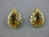 LARGE ANTIQUE PEAR CITRINE 14K YELLOW GOLD FILIGREE POST PUSHBACK EARRINGS 20X14