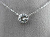 ESTATE .79CT DIAMOND 14KT WHITE GOLD 3D BEZEL SOLITAIRE PENDANT NECKLACE #25605