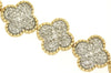 LARGE 2.80CT DIAMOND 14KT 2 TONE GOLD 3D MULTI FLOWER FILIGREE ETERNITY BRACELET