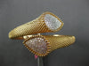 EXTRA LARGE 2.09CT WHITE & PINK DIAMOND 18KT ROSE GOLD FILIGREE BANGLE BRACELET