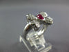 ESTATE .87CT DIAMOND & AAA RUBY PLATINUM 3D OVAL AND ROUND CLASSIC BOW RING