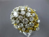 ESTATE EXTRA LARGE 5.26CT 14KT 2 TONE GOLD CLUSTER FILIGREE FLOWER COCKTAIL RING
