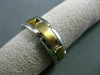 ESTATE WIDE 14KT W&Y GOLD SOLID BRICK DESIGN MEN'S WEDDING RING HANDSOME #1006