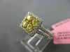 .88CT WHITE & FANCY YELLOW DIAMOND 18KT WHITE GOLD SQUARE FRIENSHIP PROMISE RING