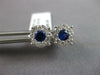ESTATE .87CT DIAMOND & AAA SAPPHIRE 14KT WHITE GOLD ROUND FLOWER STUD EARRINGS