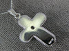 .07CT DIAMOND 14KT WHITE GOLD 3D SOLITAIRE MATTE AND SHINY CROSS PENDANT #27013