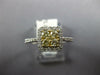 ESTATE .55CT WHITE & FANCY YELLOW DIAMOND 14K WHITE GOLD CLUSTER FRIENDSHIP RING