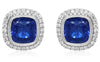 9.38CT DIAMOND & AAA SAPPHIRE 18KT WHITE GOLD CUSHION & ROUND FILIGREE EARRINGS