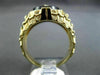 ANTIQUE LARGE .01CT DIAMOND & AAA ONYX 14K WHITE & YELLOW GOLD 3D CHECKERED RING