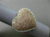 ESTATE MASSIVE 1.81CT DIAMOND 18K WHITE & ROSE GOLD PUFF HEART CLASSIC LOVE RING