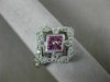 WIDE .51CT DIAMOND & AAA PINK SAPPHIRE 14K WHITE GOLD OPEN FILIGREE HEXAGON RING