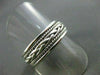 ESTATE WIDE 14KT WHITE GOLD FILIGREE ROPE DESIGN MENS WEDDING RING UNIQUE! #2439