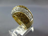 LARGE 1.77CT DIAMOND & AAA YELLOW SAPPHIRE 14KT YELLOW GOLD MULTI ROW WAVE RING