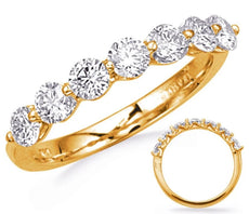 1.05CT DIAMOND 14KT YELLOW GOLD 3D 7 STONE SHARED PRONG WEDDING ANNIVERSARY RING