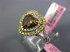 GIA LARGE 2.22CT MULTI COLOR DIAMOND 18K 2 TONE GOLD DOUBLE HALO ENGAGEMENT RING