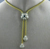 ESTATE .72CT DIAMOND & AAA SAPPHIRE 14K YELLOW GOLD FLOWER LARIAT NECKLACE 21669