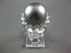 EXTRA LARGE .98CT DIAMOND & AAA TAHITIAN PEARL 18KT WHITE GOLD FLOWER LOVE RING