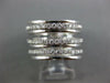 ESTATE WIDE 1.27CT DIAMOND 18K WHITE GOLD MULTI ROW OPEN STACKABLE ETERNITY RING