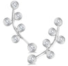 ESTATE .25CT DIAMOND 14KT WHITE GOLD 3D MULTI LEAF BEZEL EAR CLIMBER EARRINGS