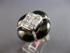 EXTRA LARGE 2.14CT DIAMOND & BLACK ENAMEL 18KT WHITE GOLD SQUARE FLOWER FUN RING