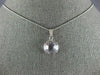 ESTATE 3.60CT AAA PINK AMETHYST 14KT WHITE GOLD 3D ROUND CLASSIC BEZEL PENDANT