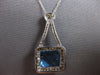 LARGE 8.49CT DIAMOND & AAA BLUE TOPAZ 14KT WHITE GOLD 3D CUSHION & ROUND PENDANT