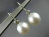 ESTATE LARGE .20CT DIAMOND & AAA SOUTH SEA PEARL 18K WHITE GOLD HANGING EARRINGS